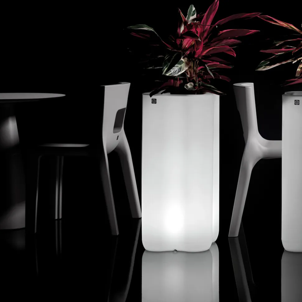 Fioriera a Colonna Luminosa Due Colori in Polietilene Made in Italy - Barbia