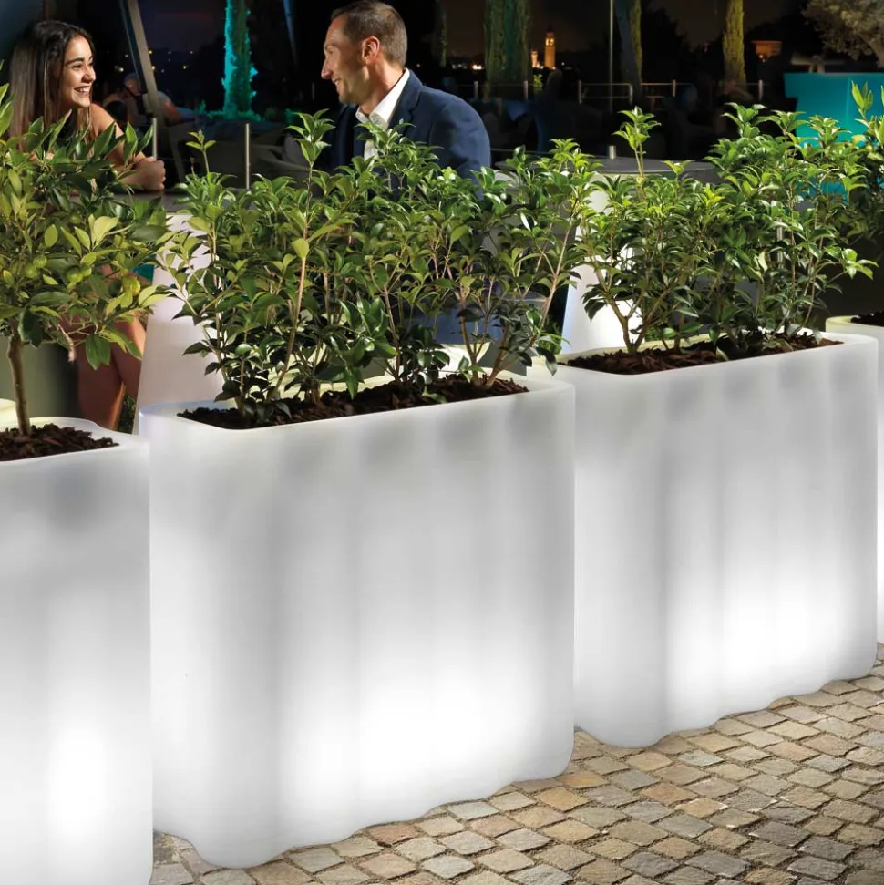 Fioriera Luminosa Due Alimentazioni e Colori in Polietilene Made in Italy - Barbia