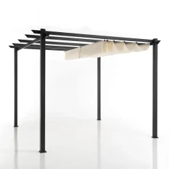 Gazebo in Alluminio Verniciato a Polveri Epossidiche e Telo Scorrevole - Manger