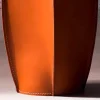 Gettacarte di design in cuoio rigenerato Poligiono, fatto in Italia