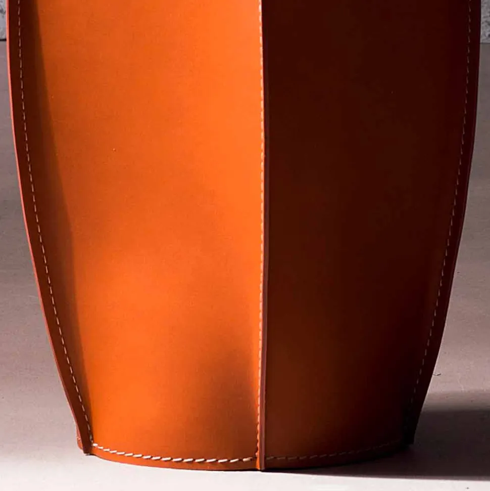 Gettacarte di design in cuoio rigenerato Poligiono, fatto in Italia
