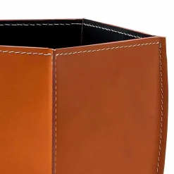 Gettacarte di design in cuoio rigenerato Poligiono, fatto in Italia