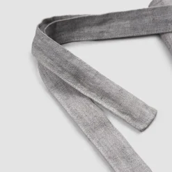 Grembiule da Cucina in Lino Grigio Antracite Modello Basso con Taschino - Flick