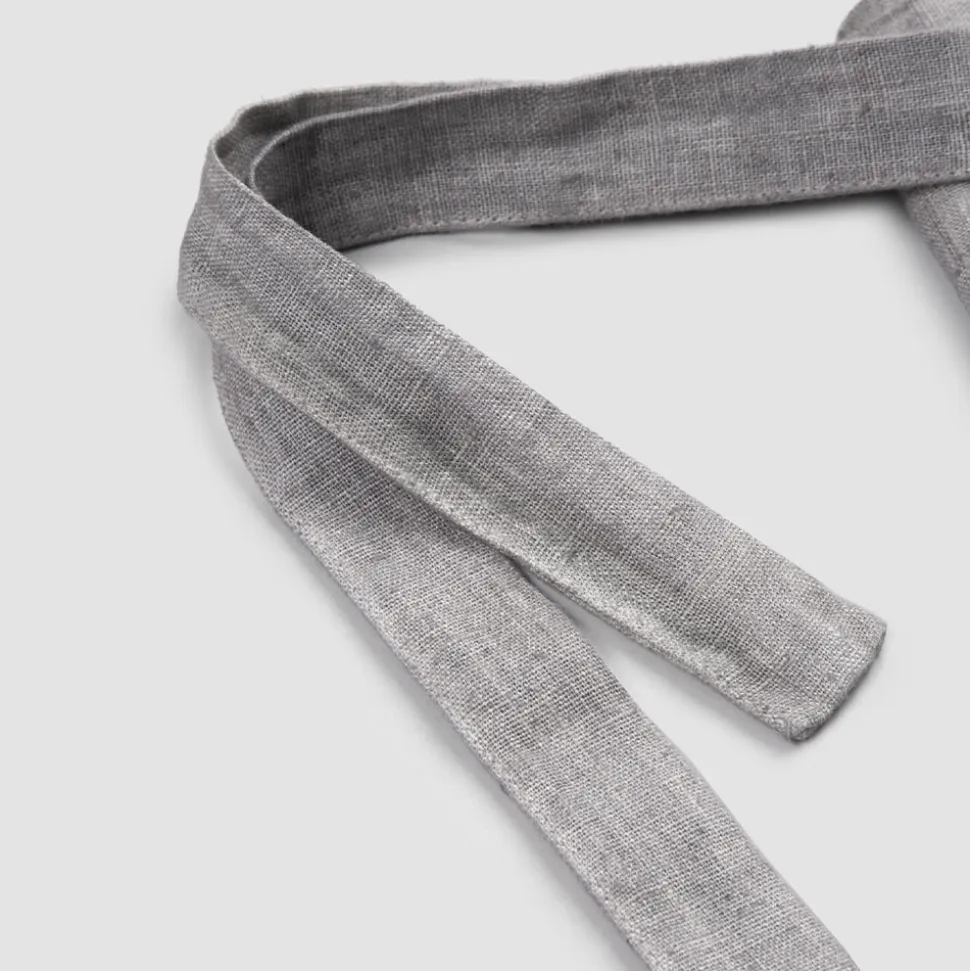 Grembiule da Cucina in Lino Grigio Antracite Modello Basso con Taschino - Flick