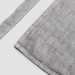 Grembiule da Cucina in Lino Grigio Antracite Modello Basso con Taschino - Flick