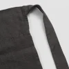 Grembiule da Cucina Lino Nero con Cristalli Modello Basso con Taschino - Click