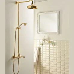 Gruppo Doccia con Saliscendi in Ottone VIntage, Made in Italy – Katerina