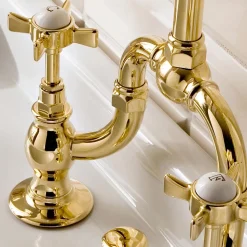 Gruppo Lavabo Vintage a Ponte di Design in Ottone Made in Italy – Katerina