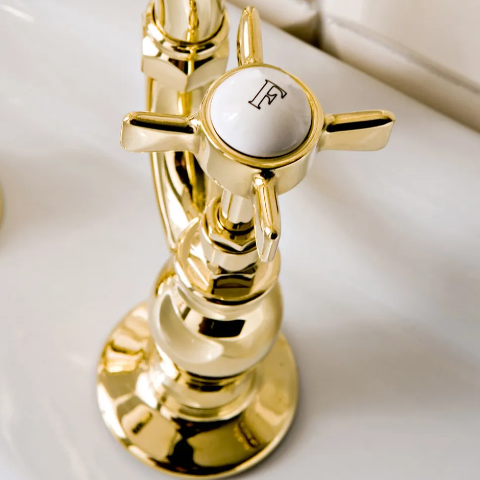 Gruppo Lavabo Vintage a Ponte di Design in Ottone Made in Italy – Katerina