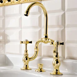 Gruppo Lavabo Vintage a Ponte di Design in Ottone Made in Italy – Katerina