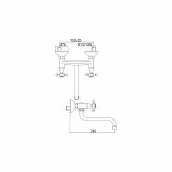 Gruppo per Lavabo Cucina da Parete in Ottone Orientabile Made in Italy - Colmo