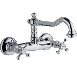 Gruppo Stile Classico per Lavabo Cucina a Parete in Ottone Made in Italy - Limo