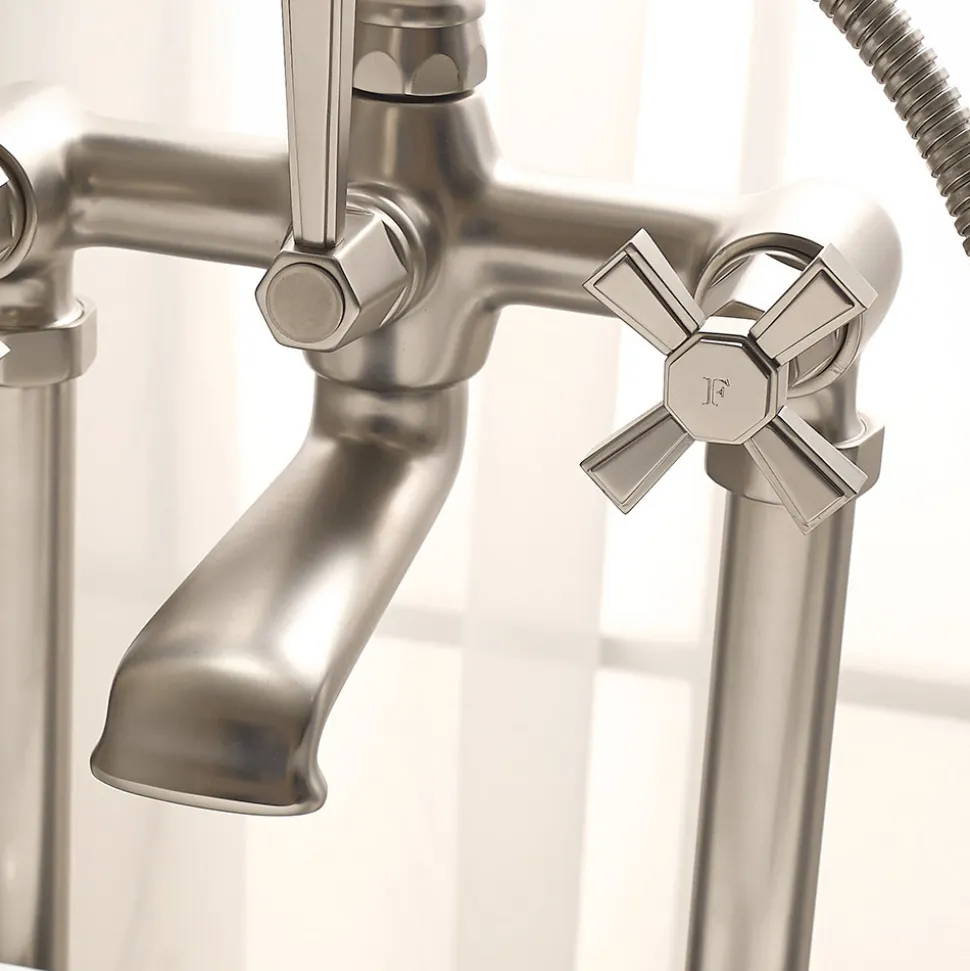 Gruppo Vasca da Pavimento in Ottone Made in Italy, Stile Vintage – Silvana