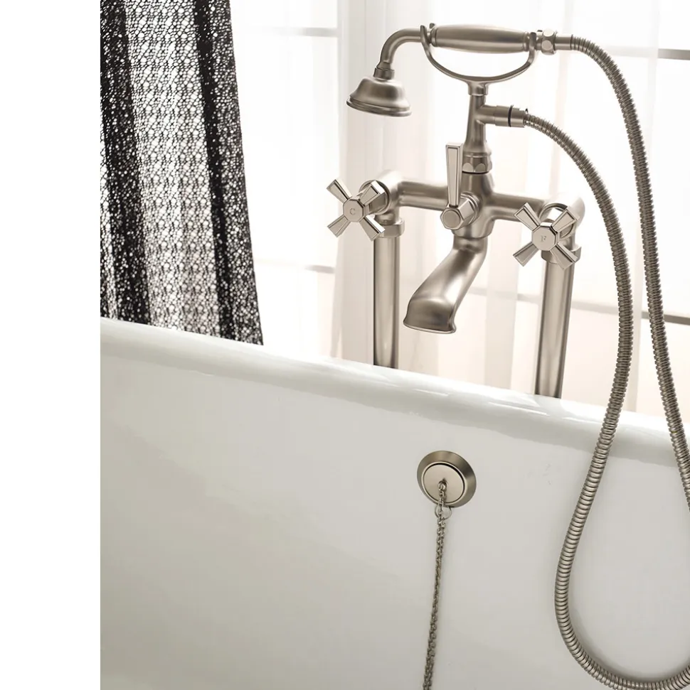 Gruppo Vasca da Pavimento in Ottone Made in Italy, Stile Vintage – Silvana