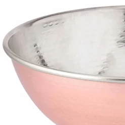 Insalatiera Design Rotondo in Rame Battuto Lucido Made in Italy 25 cm - Daniela