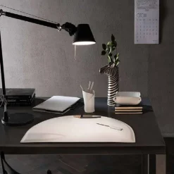 Insieme di 5 Accessori per Scrivania Ufficio in Cuoio, Made in Italy - Medea