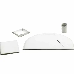 Insieme di 5 Accessori per Scrivania Ufficio in Cuoio, Made in Italy - Medea
