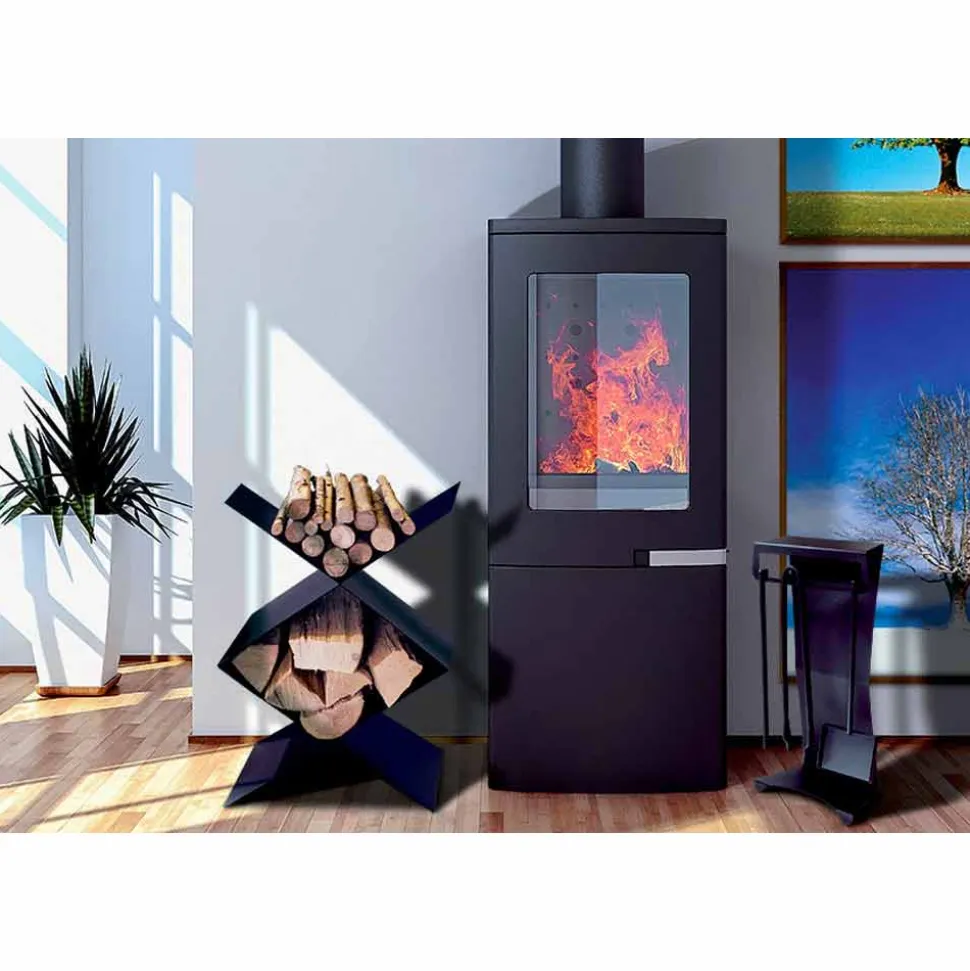 Insieme di 4 Strumenti da Camino in Acciaio di Design Made in Italy - Chandler