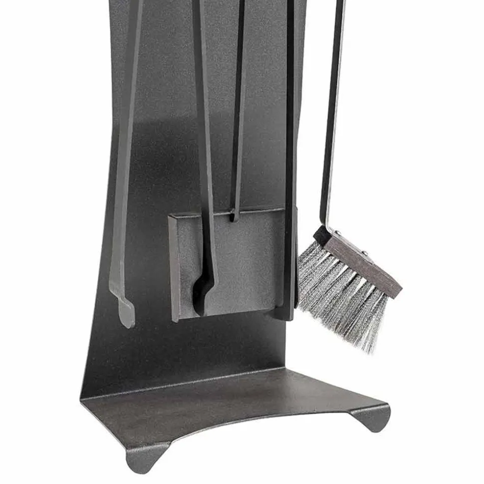 Insieme di 4 Strumenti da Camino in Acciaio di Design Made in Italy - Chandler