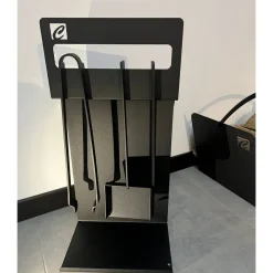 Insieme di Strumenti di Design per Camino in Acciaio Nero Made in Italy - Ostro