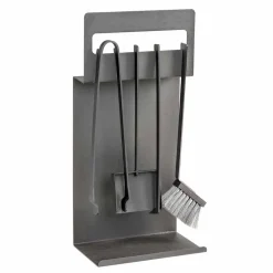 Insieme di 4 Strumenti in Acciaio Nero per il Camino Made in Italy - Rachel
