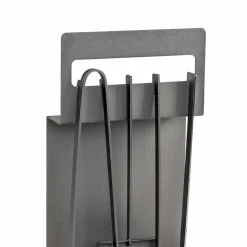 Insieme di 4 Strumenti in Acciaio Nero per il Camino Made in Italy - Rachel