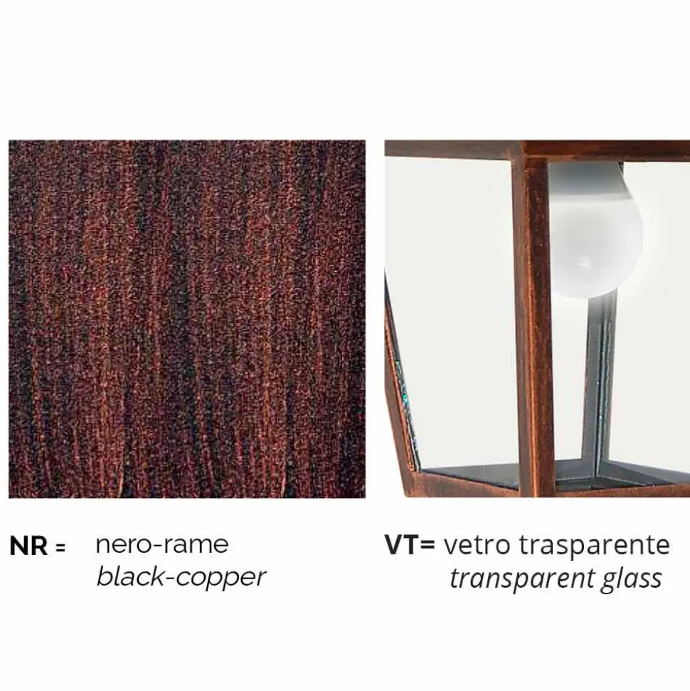Lampada a muro da giardino in alluminio prodotta in Italia, Kristel