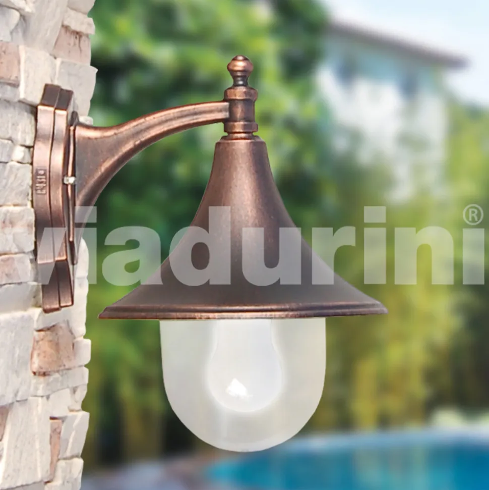 Lampada a muro da giardino in alluminio pressofuso made Italy, Anusca
