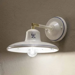 Lampada a Muro in Ceramica Artigianale Decorata a Mano Vintage - Como