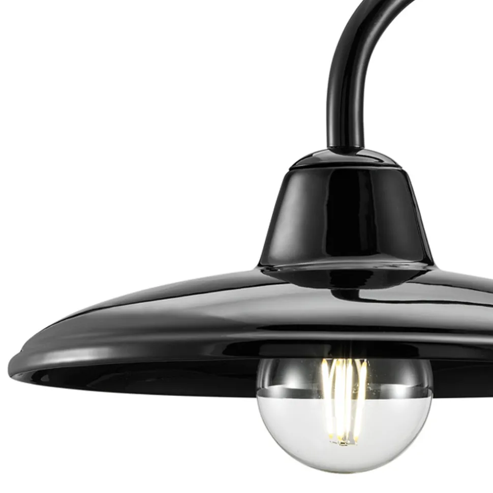 Lampada a Parete Ceramica Bianca o Nera e Ferro Vintage Industriale - Bew