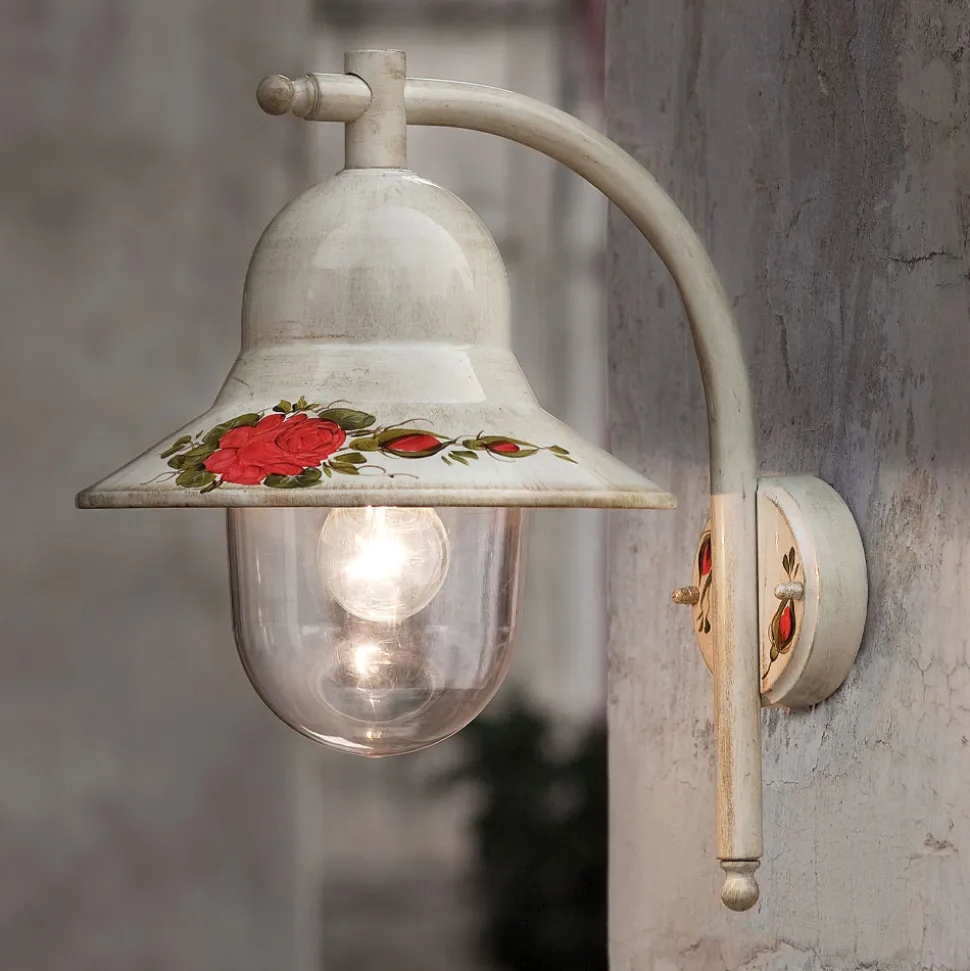 Lampada a Parete da Esterno in Alluminio Bianco Dipinto a Mano - Imperia