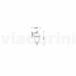 Lampada a parete da giardino in alluminio fatta in Italia, Aquilina