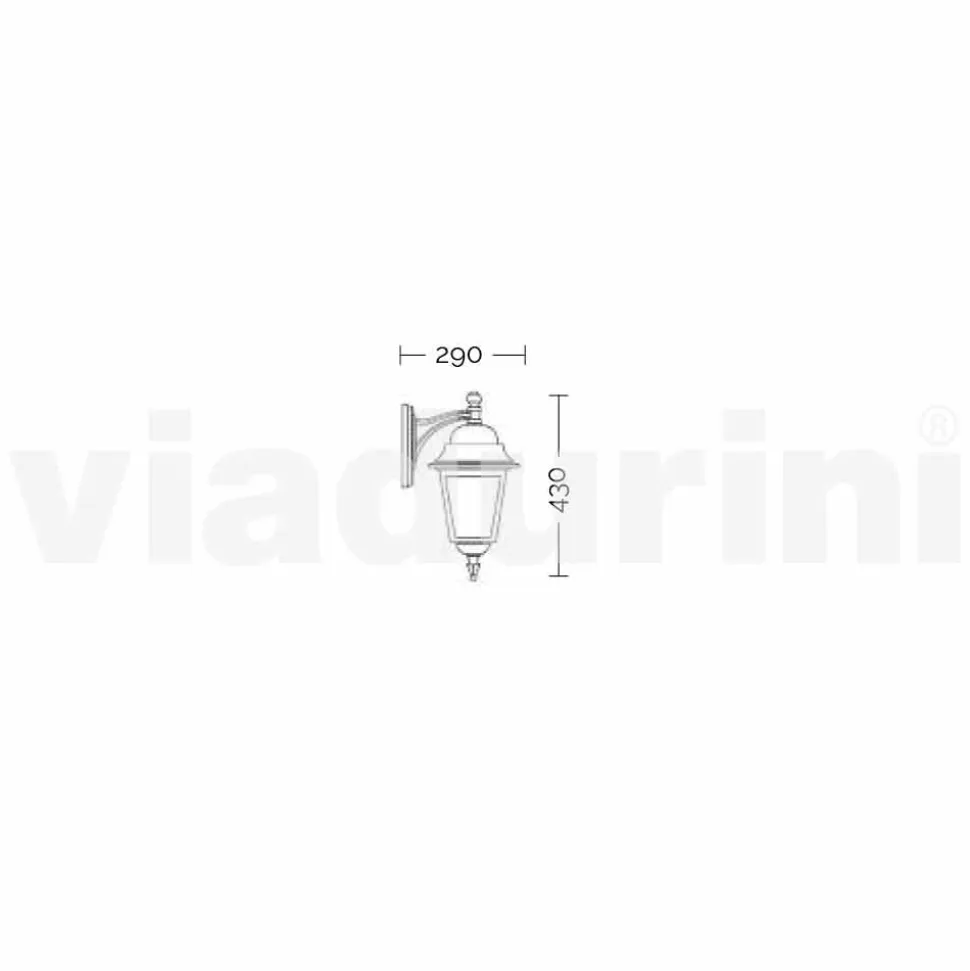 Lampada a parete da giardino in alluminio fatta in Italia, Aquilina
