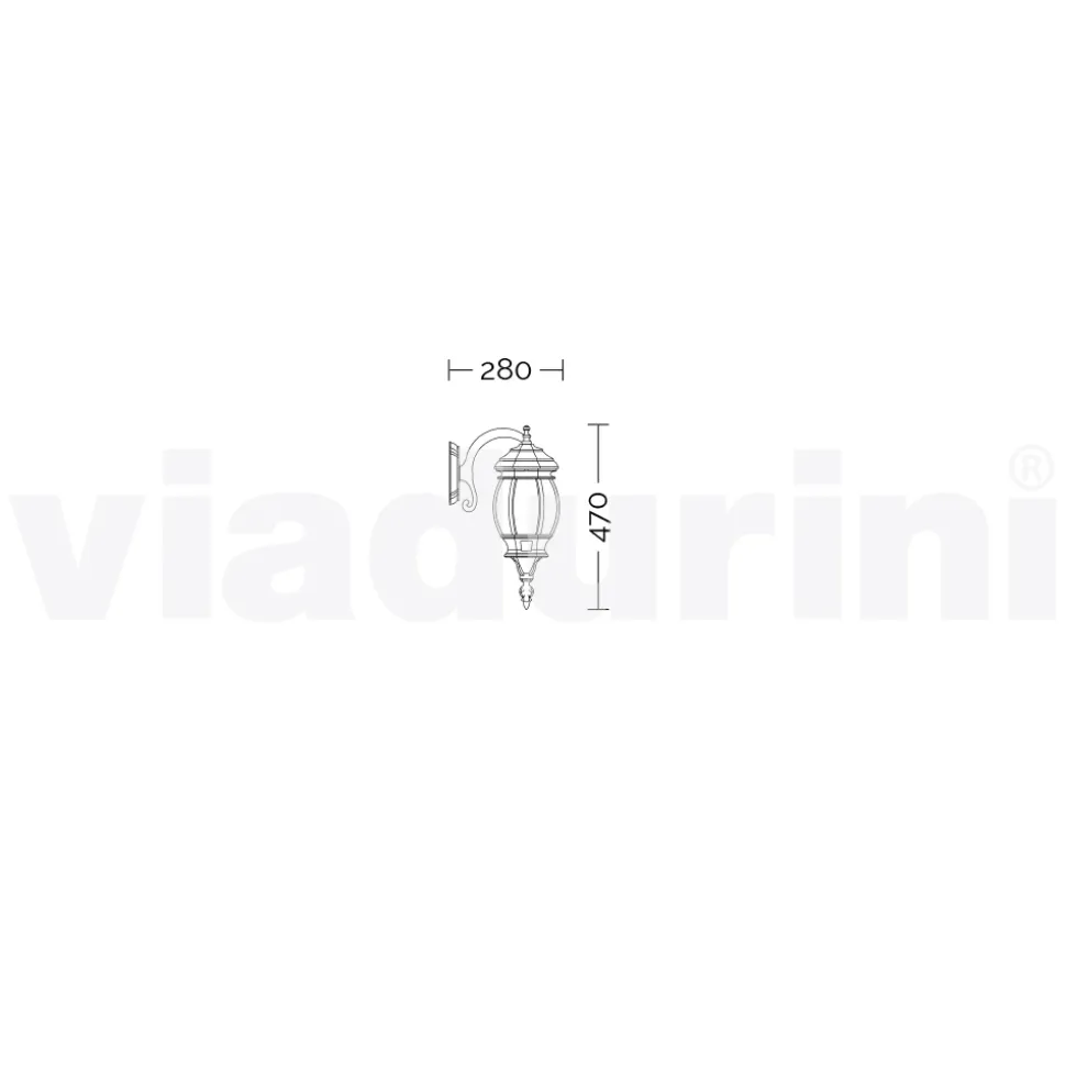 Lampada a parete da giardino in alluminio realizzata in Italia, Anika