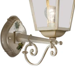 Lampada a Parete Giardino in Alluminio Bianco Decorato a Mano - Gorizia