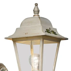 Lampada a Parete Giardino in Alluminio Bianco Decorato a Mano - Gorizia