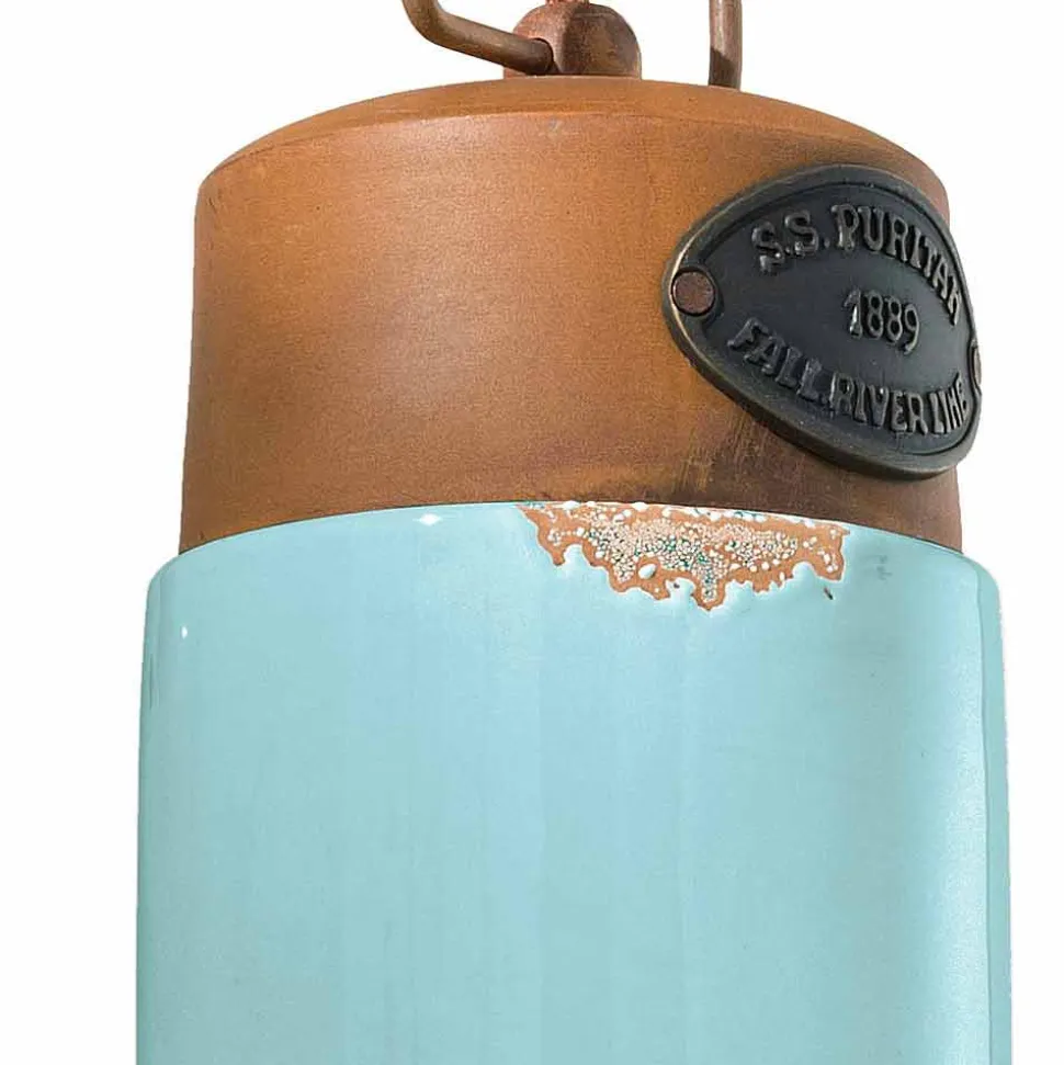 Lampada a parete in ceramica e ferro ruggine Desiree Ferroluce