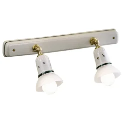 Lampada a Parete 2 o 3 Faretti Ottone e Ceramica Dipinta a Mano - Savona