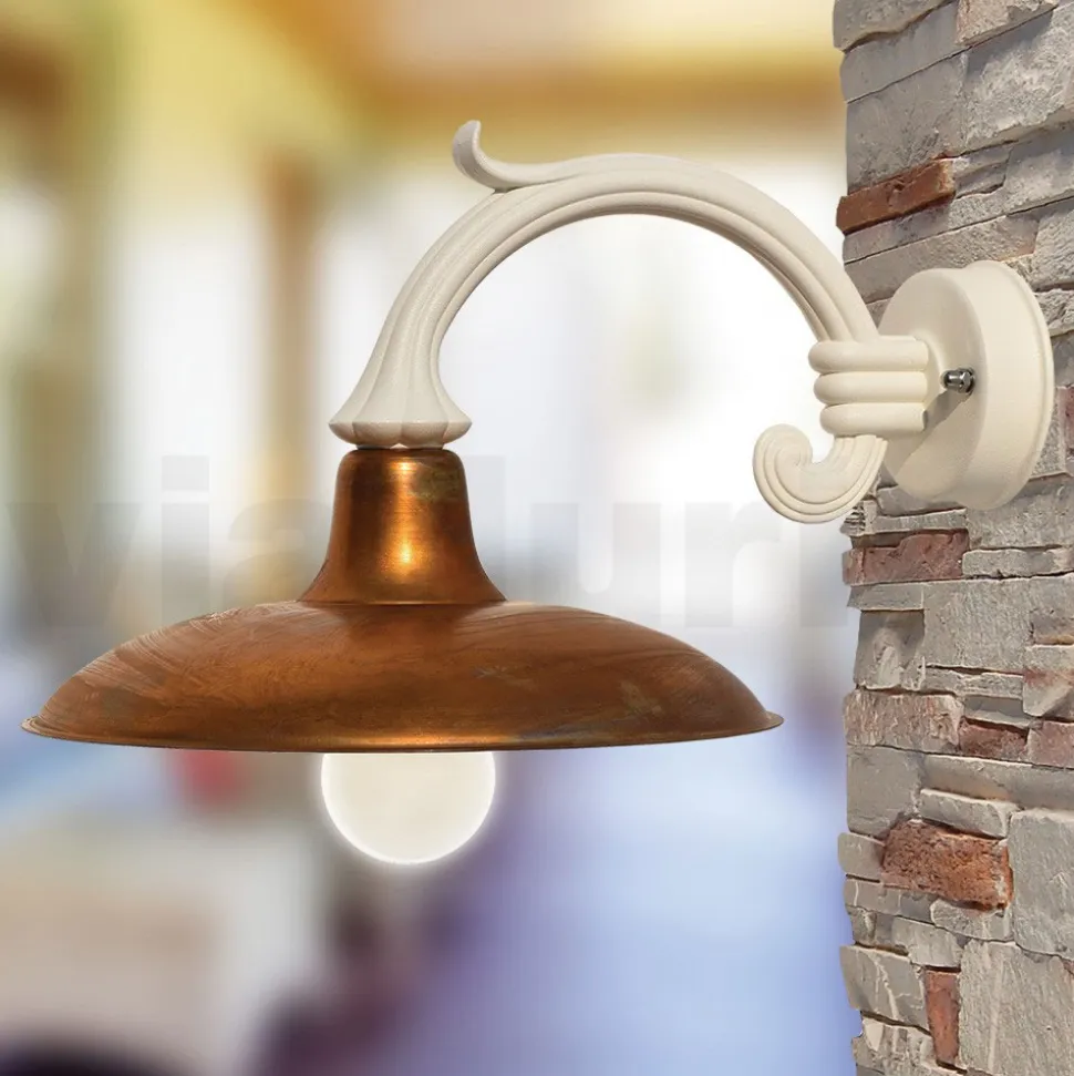 Lampada a Parete Vintage da Esterno in Alluminio Made in Italy - Adela