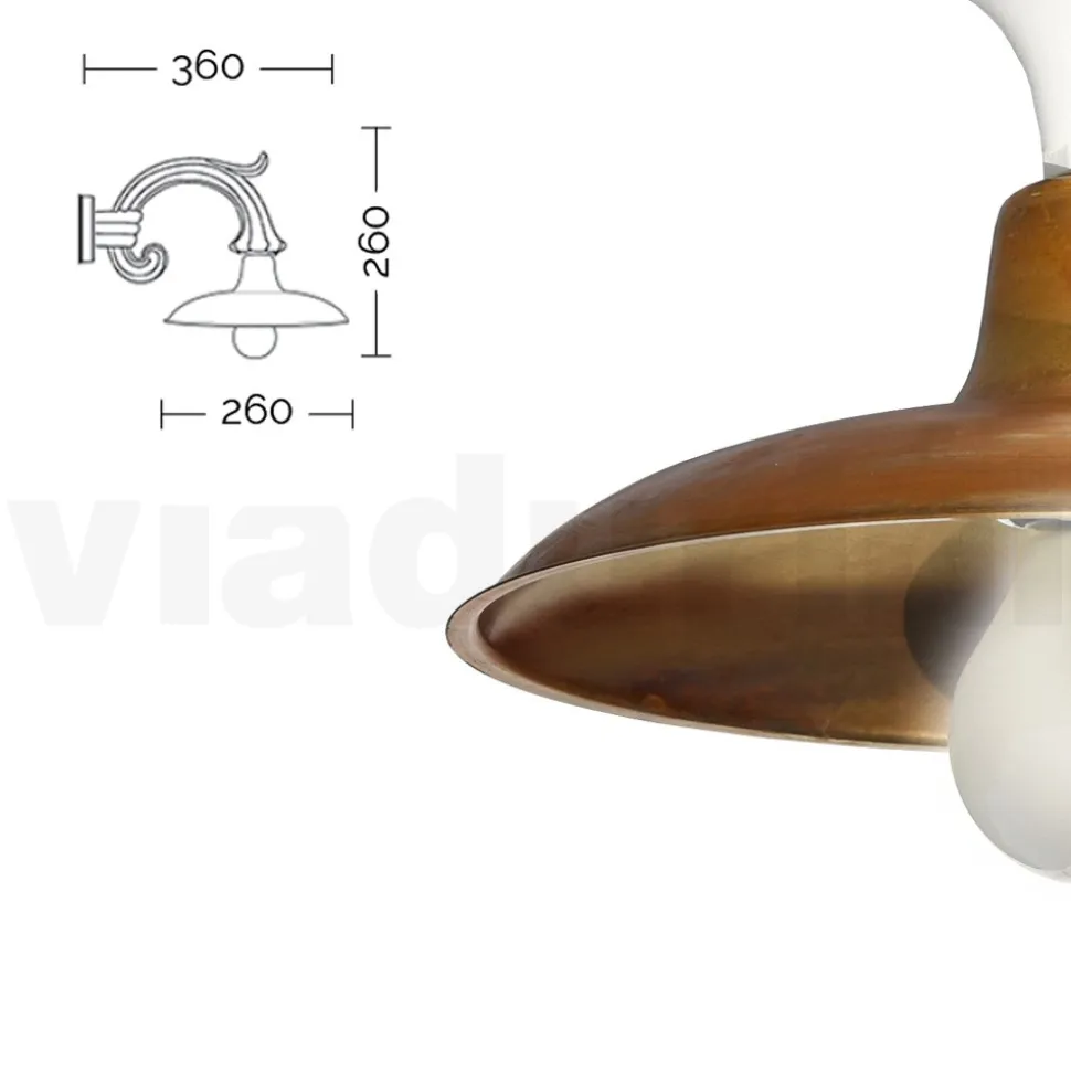 Lampada a Parete Vintage da Esterno in Alluminio Made in Italy - Adela