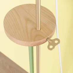 Lampada a Piantana Design in Acciaio, Frassino e Ottone Made in Italy - Pitulla