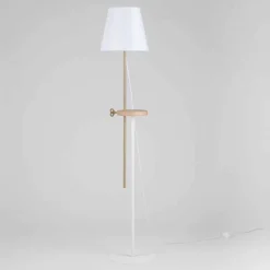 Lampada a Piantana Design in Acciaio, Frassino e Ottone Made in Italy - Pitulla