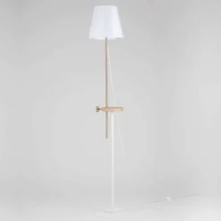 Lampada a Piantana Design in Acciaio, Frassino e Ottone Made in Italy - Pitulla