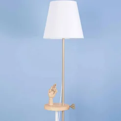 Lampada a Piantana Design in Acciaio, Frassino e Ottone Made in Italy - Pitulla