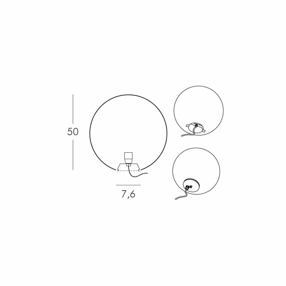 Lampada a sfera moderna da terra/tavolo Slide Globo, fatta in Italia