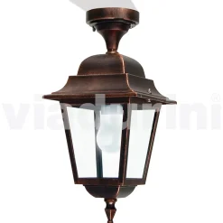 Lampada a soffitto da giardino in alluminio fatta in Italia, Aquilina