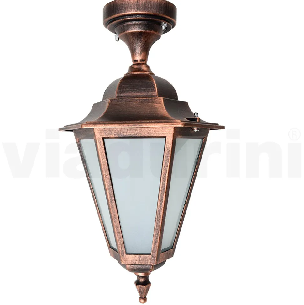 Lampada a Soffitto da Giardino in Vetro e 5 Finiture di Alluminio - Pinako