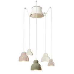 Lampada a Sospensione a 5 Elementi Colorati Made in Italy - Berimbau