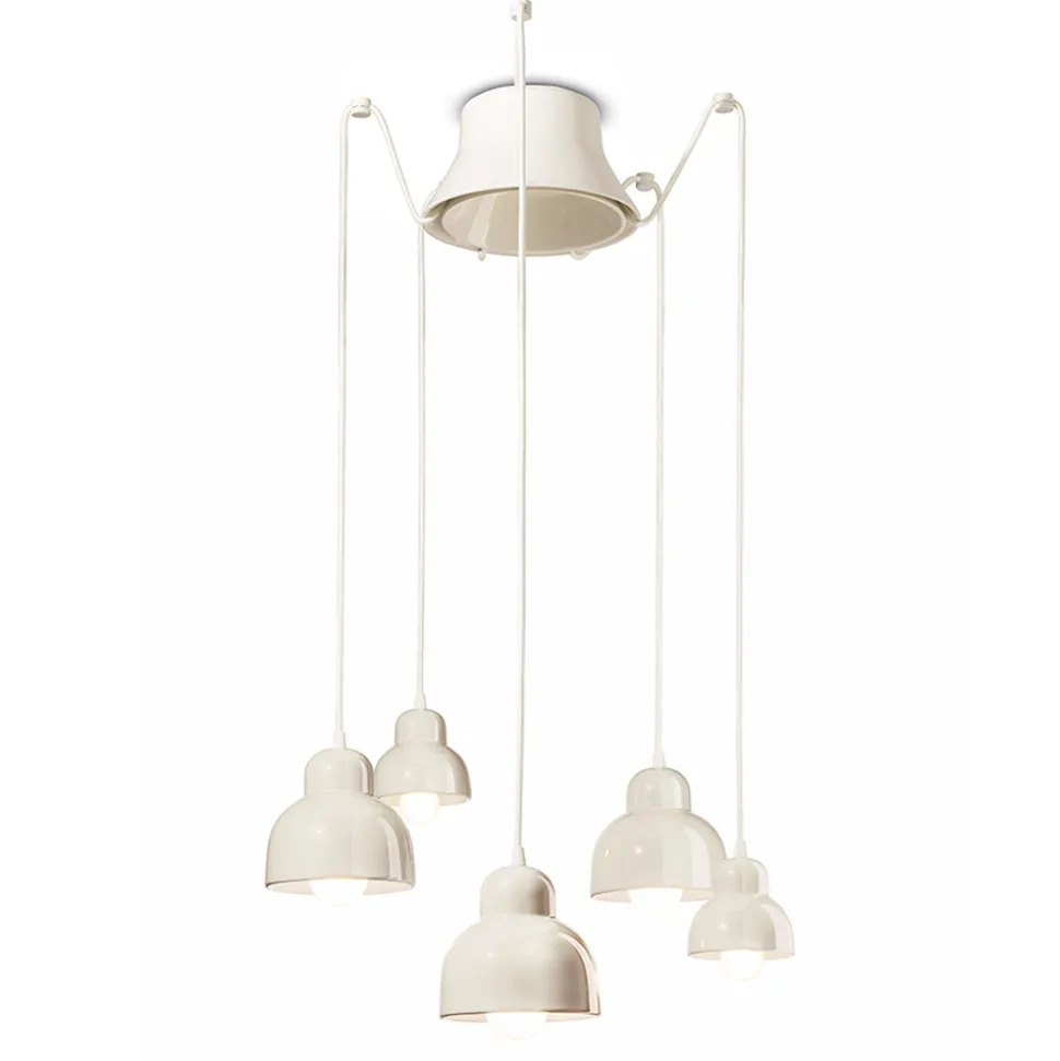 Lampada a Sospensione a 5 Elementi Colorati Made in Italy - Berimbau