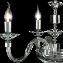 Lampada a sospensione a 3 luci in vetro e cristallo Ivy, made in Italy